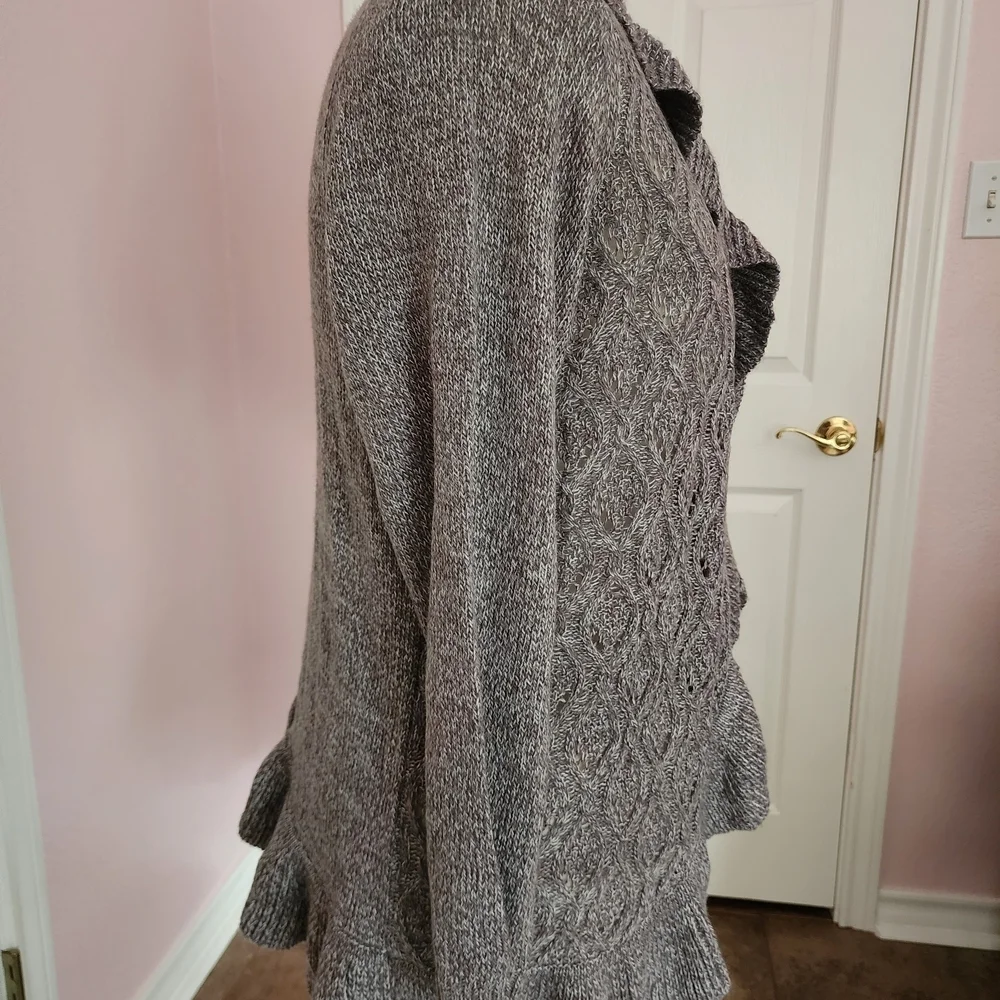 Karen Scott Women's Heather Gray Cardigan - Picture 4 of 4